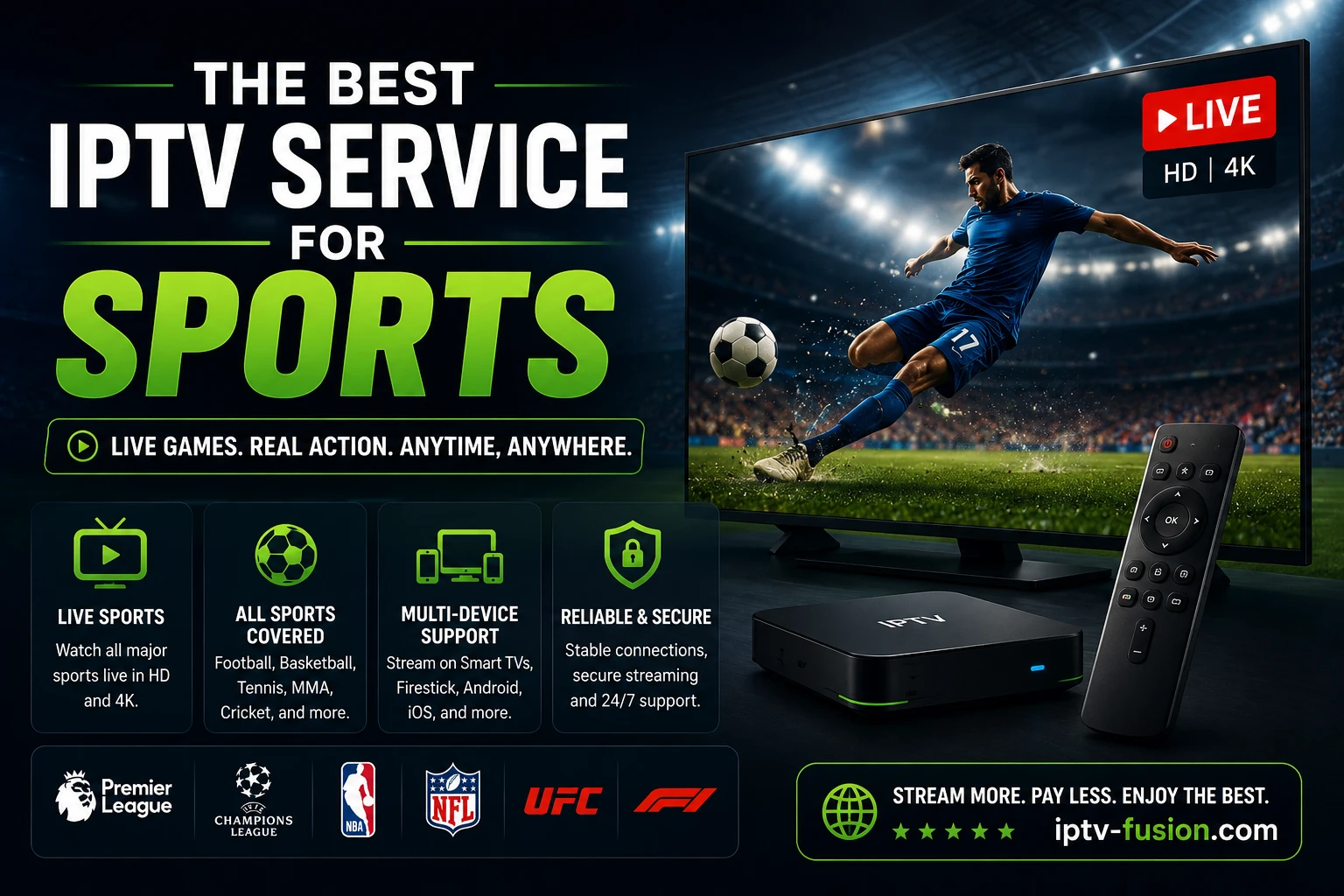 Best sports IPTV service comparison 2026